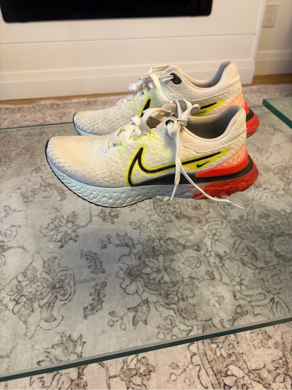 Nike React Infinity Run Flyknit Running Shoes | Women’s 8.5 | White Volt Crimson